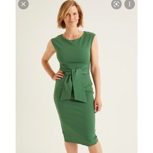 Boden Marina Dress in green with tie waist 12L